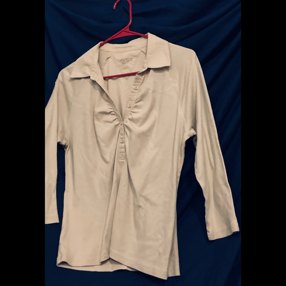 Long Sleeve Beige Knit Shirt - Picture 2 of 6